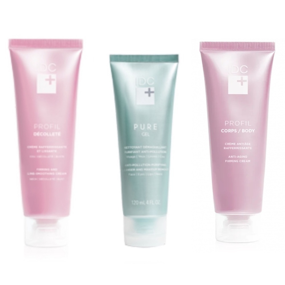 IDC Firming and Anti aging Bundle anti pollution makeup remover set of 3